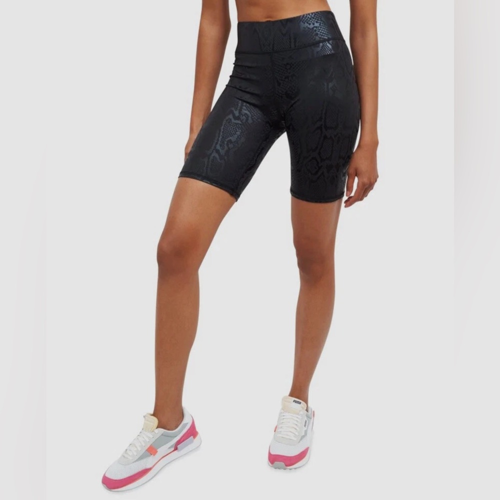 New TEREZ Black Snakeskin Foil Bike Spandex Shorts - XL